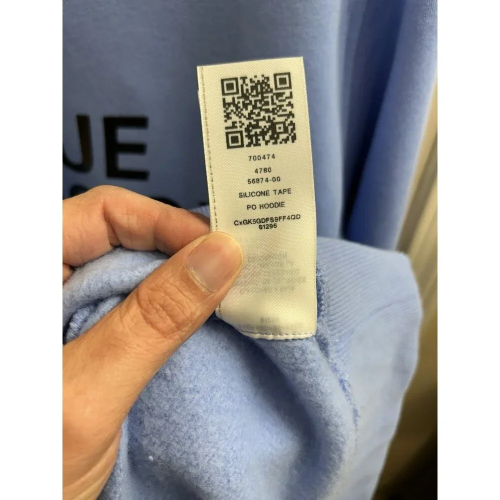 NWT True Religion Men's Silicone Tape PO Blue Pullover Hoodie Size L $119